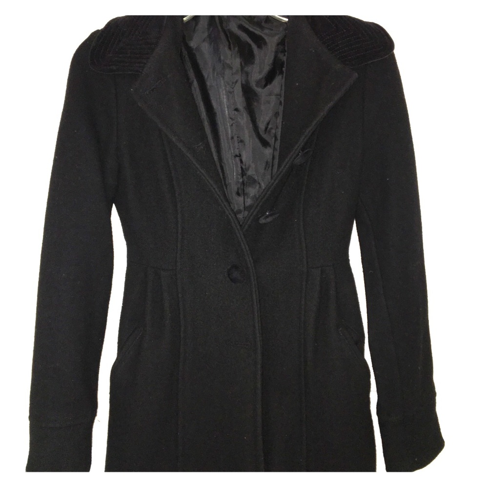 Black wool coat (worn)